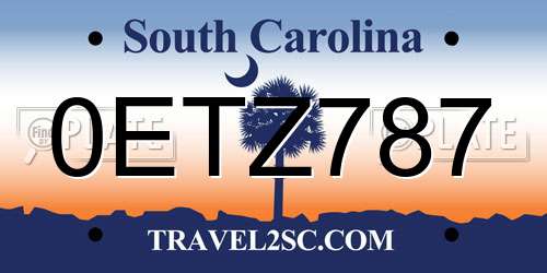 0ETZ787 South Carolina License Plate