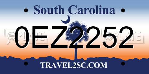 0EZ2252 South Carolina License Plate