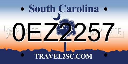 0EZ2257 South Carolina License Plate