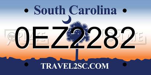0EZ2282 South Carolina License Plate