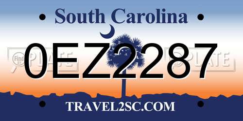 0EZ2287 South Carolina License Plate