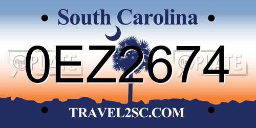 0EZ2674 South Carolina License Plate