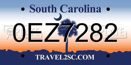 0EZ7282 South Carolina License Plate