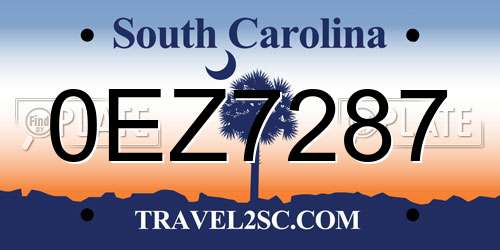 0EZ7287 South Carolina License Plate
