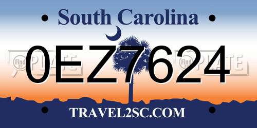 0EZ7624 South Carolina License Plate
