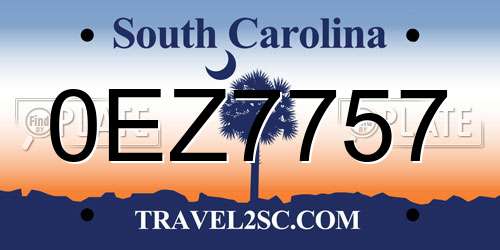 0EZ7757 South Carolina License Plate