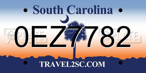 0EZ7782 South Carolina License Plate