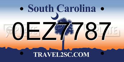 0EZ7787 South Carolina License Plate