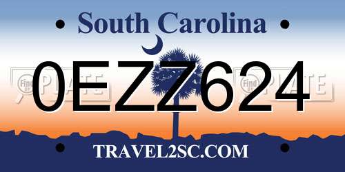 0EZZ624 South Carolina License Plate