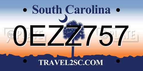 0EZZ757 South Carolina License Plate