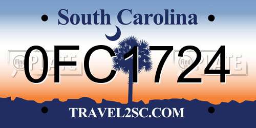 0FC1724 South Carolina License Plate