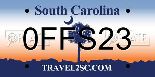 0FFS23 South Carolina License Plate