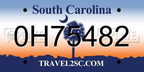 0H75482 South Carolina License Plate