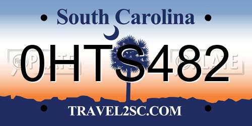 0HTS482 South Carolina License Plate