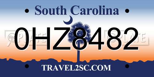 0HZ8482 South Carolina License Plate