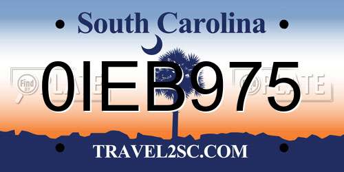 0IEB975 South Carolina License Plate