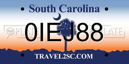 0IEJ88 South Carolina License Plate