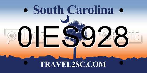 0IES928 South Carolina License Plate