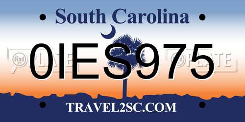 0IES975 South Carolina License Plate