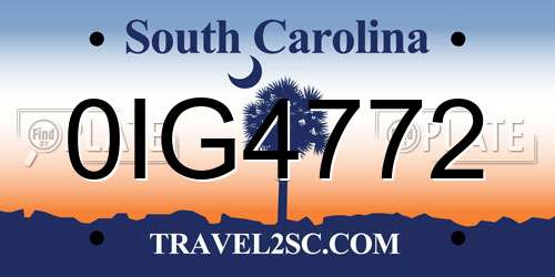 0IG4772 South Carolina License Plate