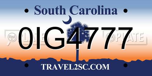 0IG4777 South Carolina License Plate