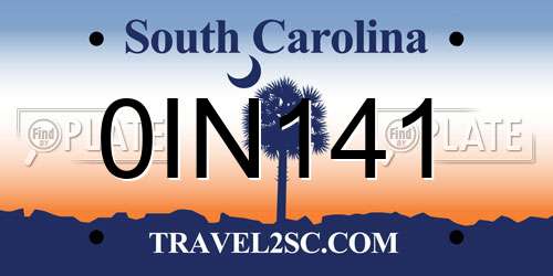 0IN141 South Carolina License Plate