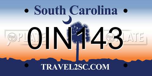 0IN143 South Carolina License Plate