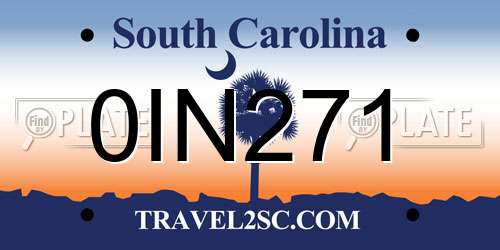 0IN271 South Carolina License Plate