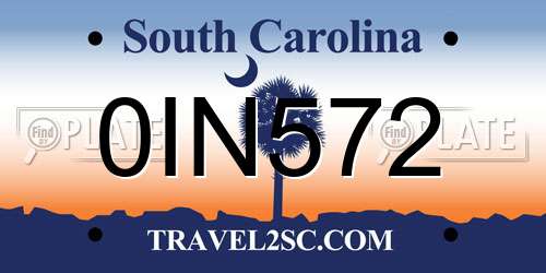0IN572 South Carolina License Plate