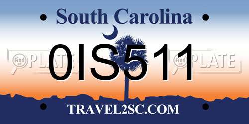 0IS511 South Carolina License Plate