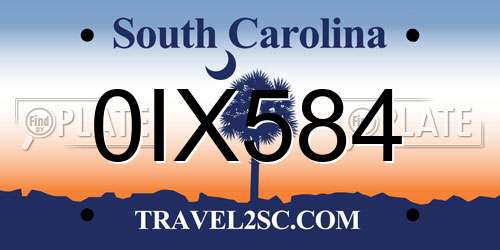 0IX584 South Carolina License Plate