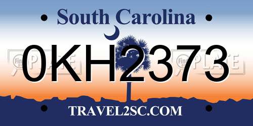 0KH2373 South Carolina License Plate