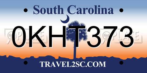 0KHT373 South Carolina License Plate