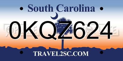 0KQZ624 South Carolina License Plate