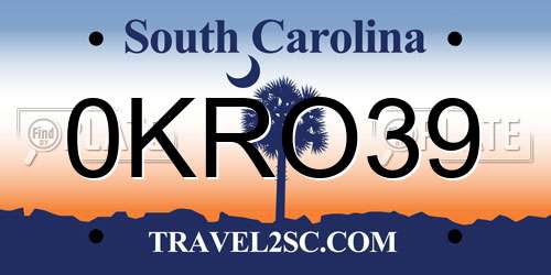 0KRO39 South Carolina License Plate