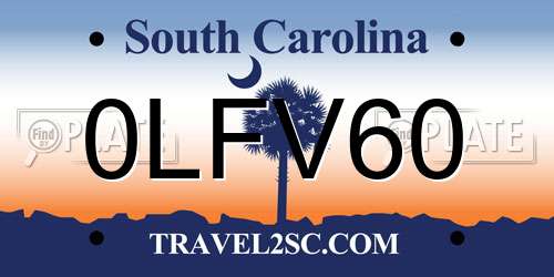 0LFV60 South Carolina License Plate