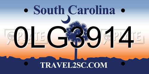 0LG3914 South Carolina License Plate