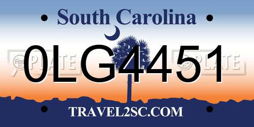 0LG4451 South Carolina License Plate