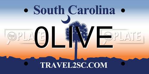 0LIVE South Carolina License Plate