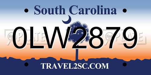 0LW2879 South Carolina License Plate