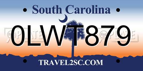 0LWT879 South Carolina License Plate