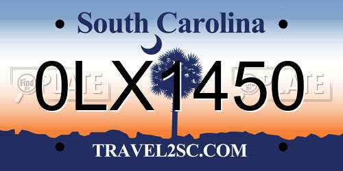 0LX1450 South Carolina License Plate