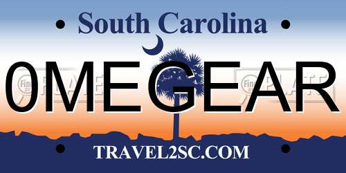 0MEGEAR South Carolina License Plate