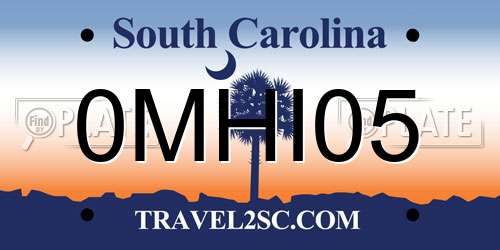0MHI05 South Carolina License Plate