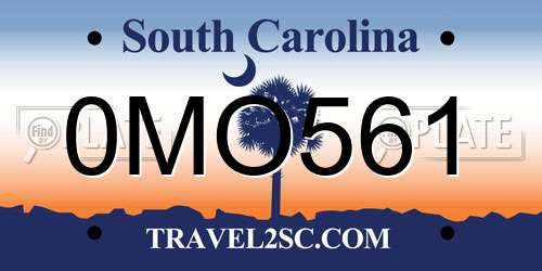 0MO561 South Carolina License Plate