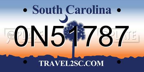 0N51787 South Carolina License Plate