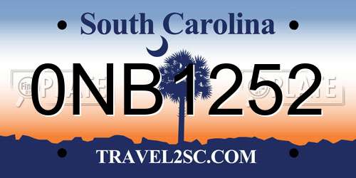 0NB1252 South Carolina License Plate