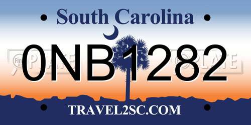 0NB1282 South Carolina License Plate