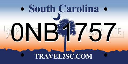 0NB1757 South Carolina License Plate
