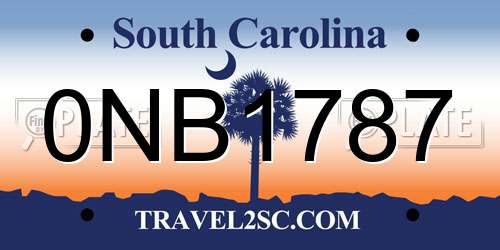 0NB1787 South Carolina License Plate
